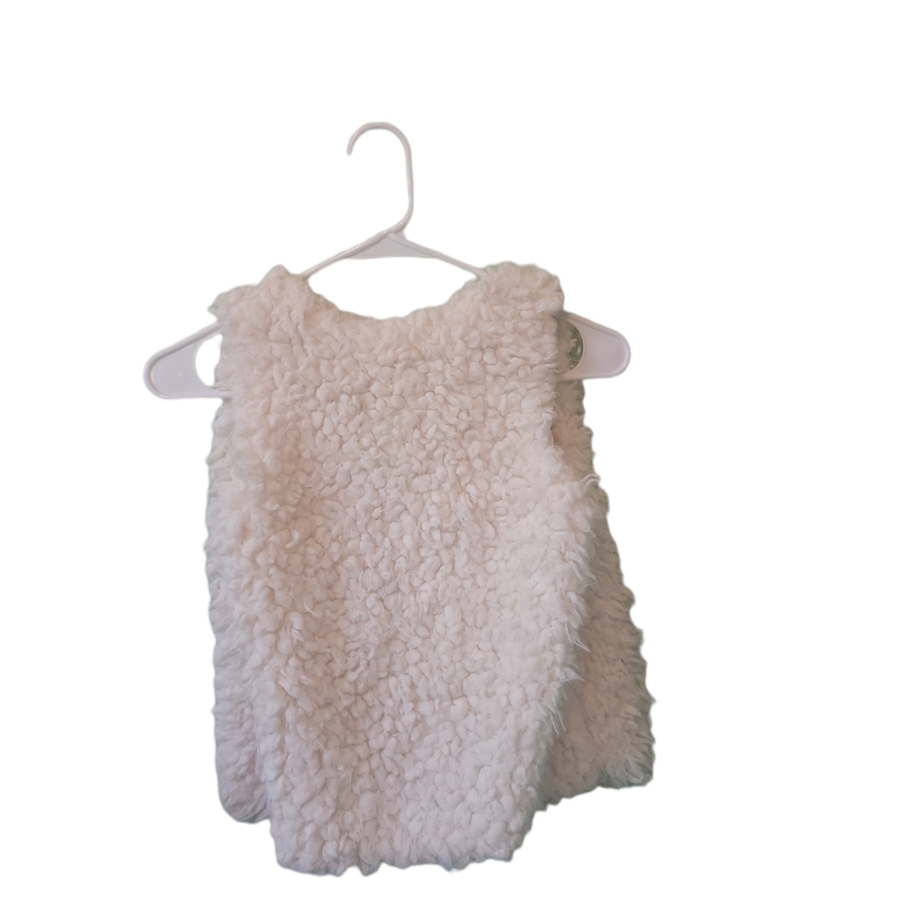Bobbie Brooks Vest Girls Winter White Faux Animal  Sz Medium - Picture 2 of 4